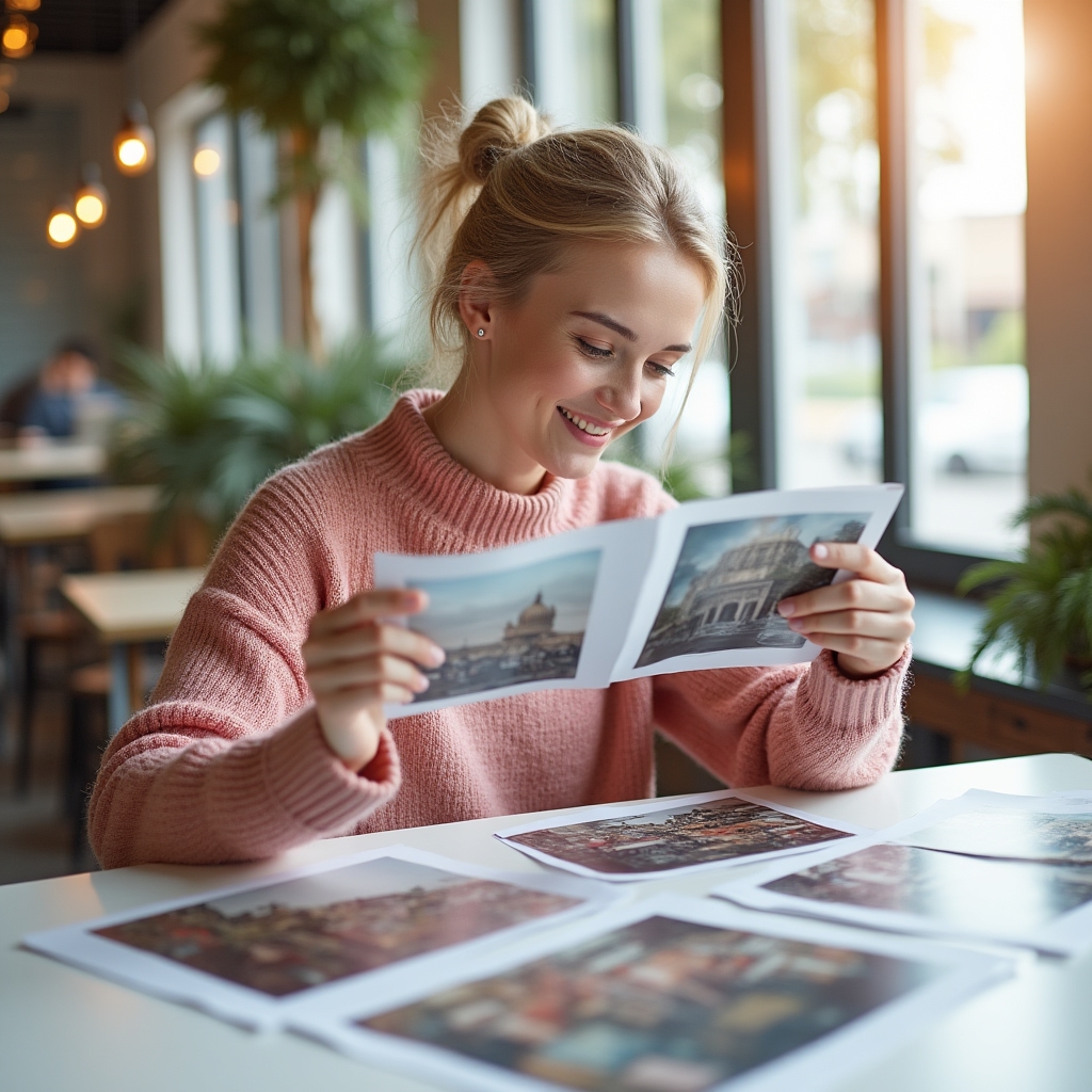 Student prezentuje portfolio fotografií po absolvování kurzu